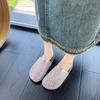 Platform Baotou Cool Slippers for Women In Summer Wear New Round-toe Feng Rhinestone Mesh Slip-on Non-slip Flat Shoes
