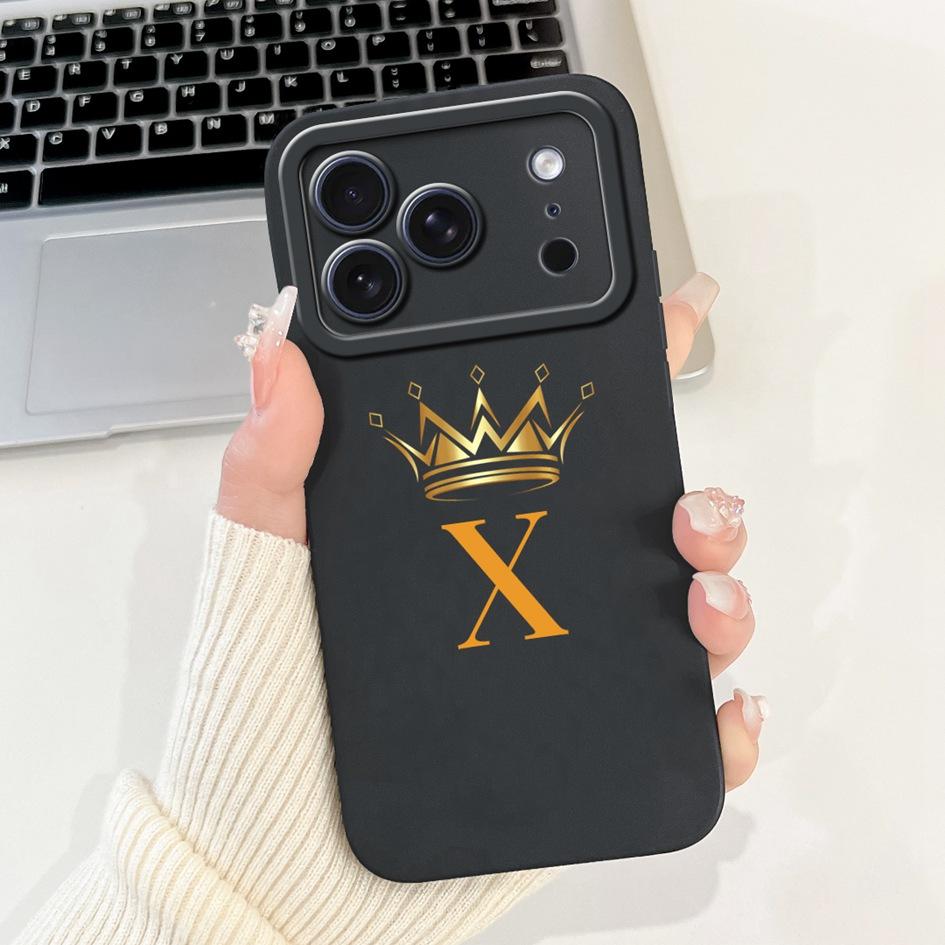 For iPhone 17 Pro 2025 Case For iPhone 17 Pro Max Cover Luxury Crown Flower Letters Soft Silicone Bumper For iPhone 17 Air Coque