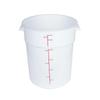 Контейнер для пищевых продуктов Thunder Group, контейнер для хранения, 22 кварты, градуированный круглый корпус, без крышки, пищевые ингредиенты, поликарбонат, белый PLRFT322PP, 20,81 л