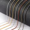 5Meters/lot 1.5mm 2.0mm and 2.3mm Faced Ball Bead Chains Round Beads Chains for DIY Necklace Bracelet Jewelry