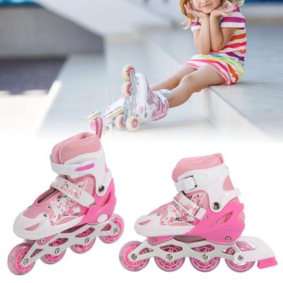 Роликовые коньки для детей мальчиков девочек регулируемые роликовые коньки с колесами с подсветкой для катания в помещении и на улице