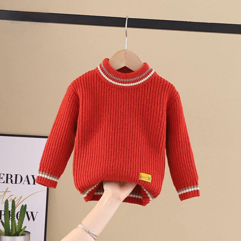 Детский повседневный свитер, осенне-зимний вязаный свитер для мальчиков и девочек