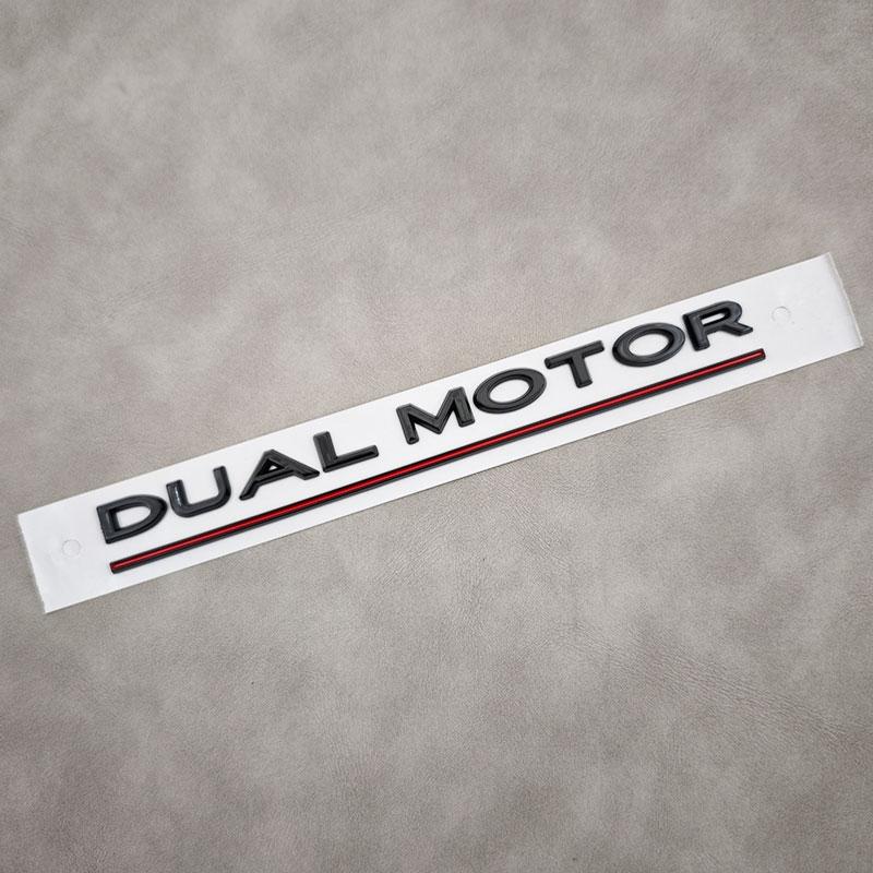 3d ABS Logo Space X Dual Motor Letters Sticker Car Rear Trunk Decal For Tesla Model Y S 3 X Emblem Badge Replacement Accessories