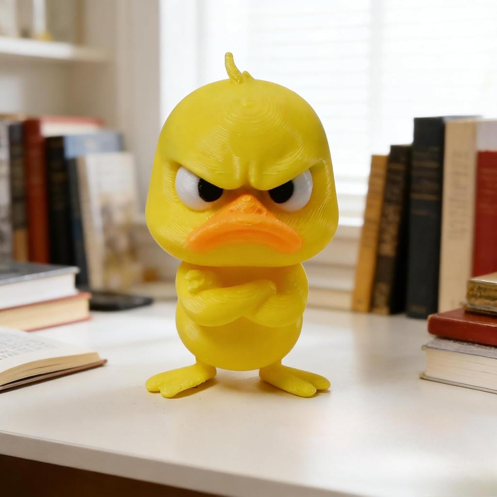Фигурка жёлтая утка 4,5 см, мини игрушка утёнок, декоративная фигурка, злая уточка, подарок детям