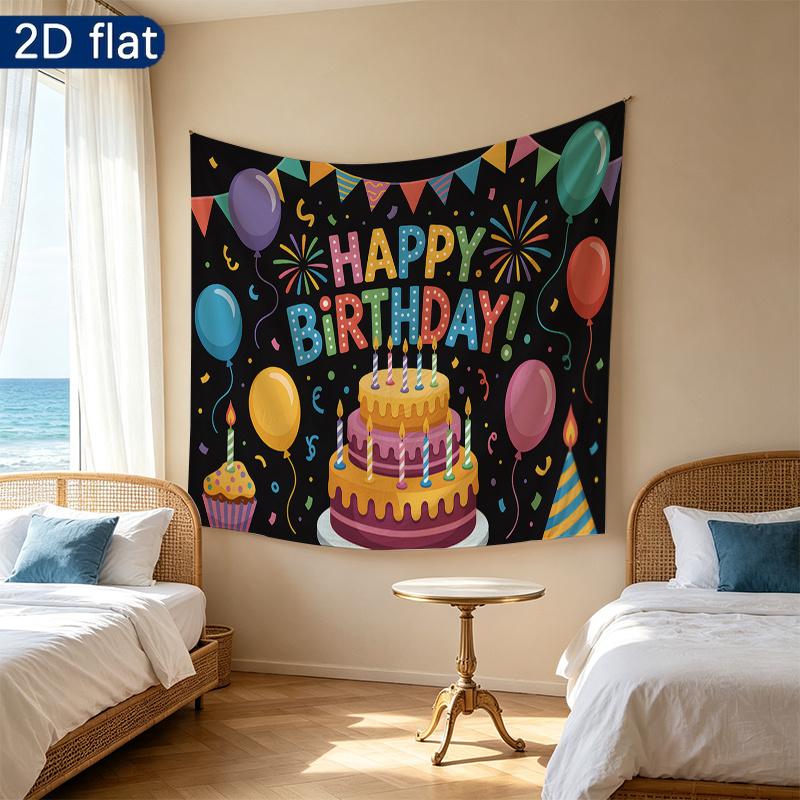 Colorful 2D Flat Party Backdrop 1pc - Party Supplies