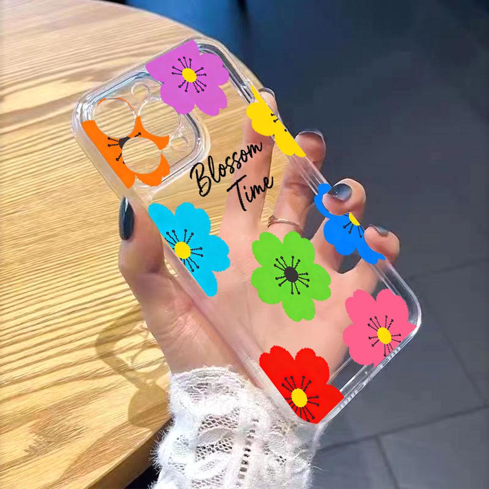 Прозрачный чехол для телефона Pixel Flowers Blossom Time для IPhone 14 15 16 13 12 11 17 Pro Max 12 13 Mini Мягкий чехол