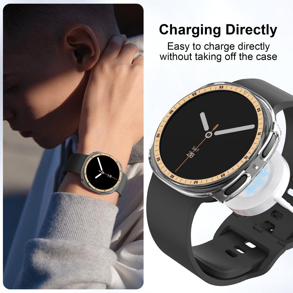 Кольцо-безель+крышка для Samsung Galaxy Watch 8 44мм 40мм Защитный чехол Жесткий ПК Бампер Шкала Оболочка Защитные чехлы для Galaxy Watch 8