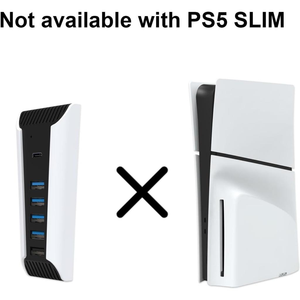 USB C Hub, USB Hub 5 в 1, высокоскоростной адаптер расширения с портами USB3.0 Type C для консоли PS5, поддержка 4 портов вывода данных USB