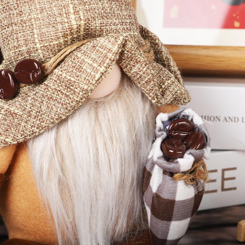 New Home Decorations Coffee Faceless Doll Dwarf Ornaments Holding Coffee Beans Rudolph Doll Coffee Festival Cafe Peripheral Doll Ornaments