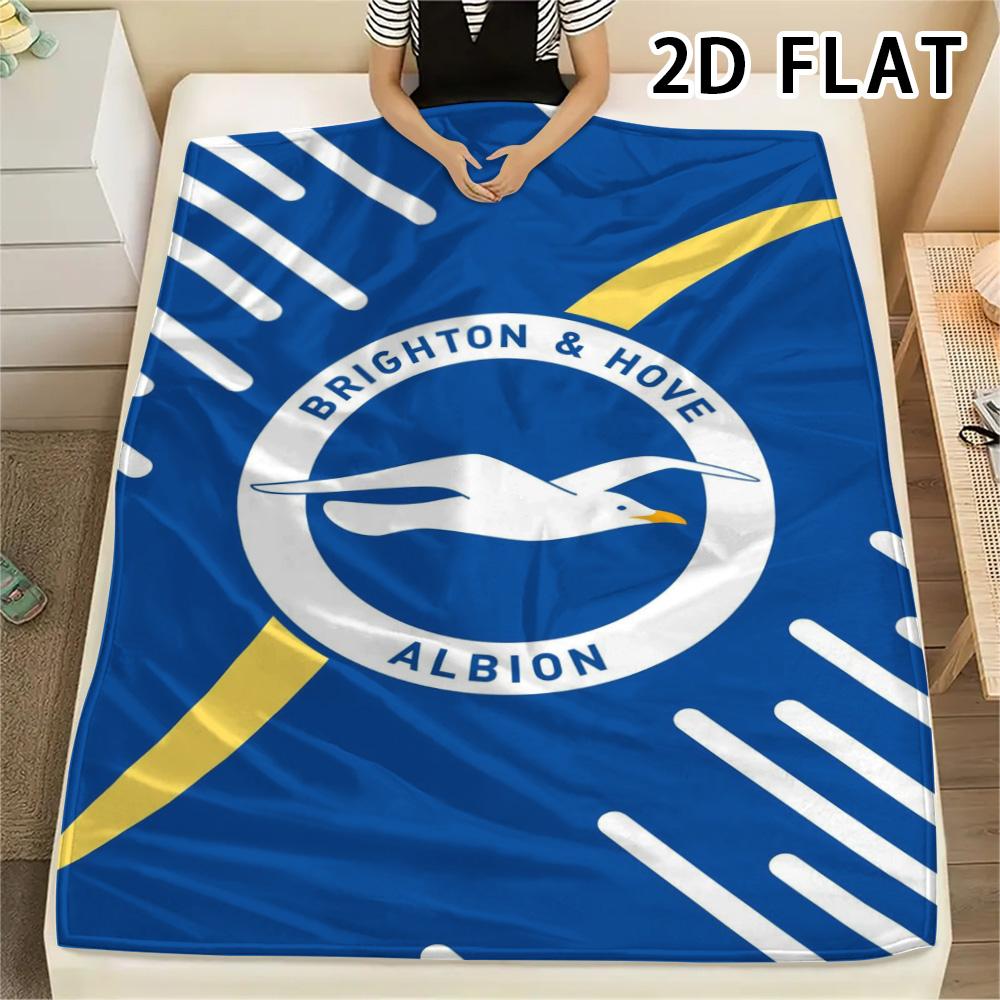 1Pc Brighton Print Flannel Blanket, High quality Comfortable for All Seasons, Home Decor, Warmth and Comfort, Perfect for Christmas Gifts
