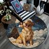 Christmas dog pattern round rug,Carpet Rug for Living Room Bedroom Playroom ,Non-slip Floor Mat,Holiday Gifts and Birthday Gifts.