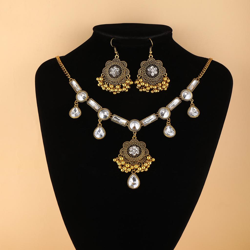 Bohemian Retro Tassel Necklace and Earring Set , Exotic Ethnic Style Jewelry for Women Daily Wear and Party