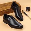 2025 Classic Men Dress Shoes Black Leather Mens Shoes Plus Size Point Toe Business Casual Men Formal Shoes for Wedding Party