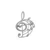 Stainless Steel Music Note Brooch Pin Hollow Design Music Badge Lapel Pin  Daily Wear