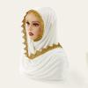Кружевной вышитый хлопковый джерси Хиджаб Шарф Для Мусульманских Женщин Однотонный Эластичный Платок На Голову Накидка Блестящая Повязка На Голову Foulard Банданы