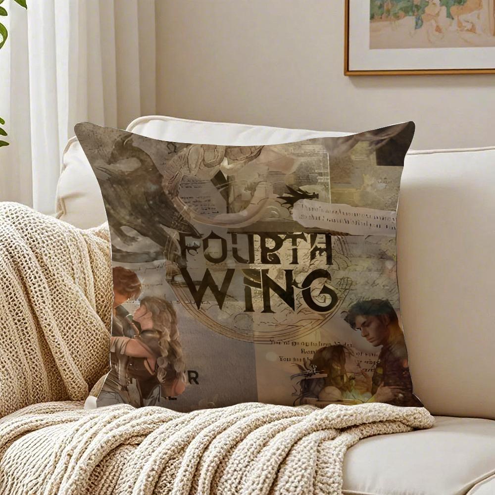 book epic FFourth Wing Cushion Cover Pillowcase Antidustmite living Room Sofa Decor Cushion Room