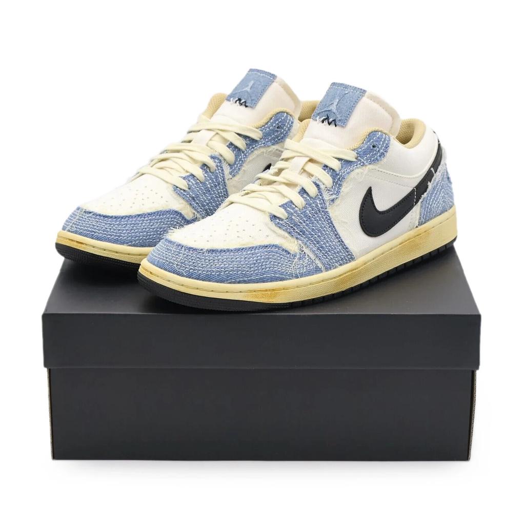 FN7670-493 Nike Air Jordan 1 Low SE World Make Japan Джинса Сашико Айвори (Мужской)