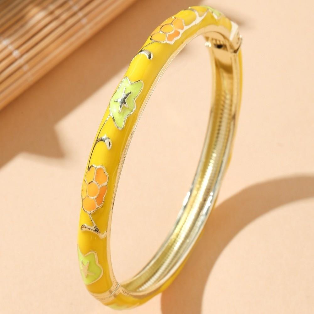 Ethnic Style Vintage Cloisonne Bangle Opening Enamel Bracelet Women's Hand Bracelet Women