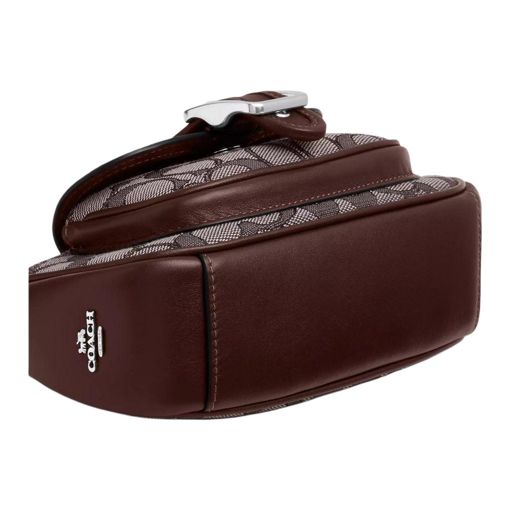 Coach Аштон 20 Серебряная пряжка Жаккардовый логотип Гладкая овечья кожа Сумка через плечо Маленькая женская сумка через плечо CDB18-SVS8S