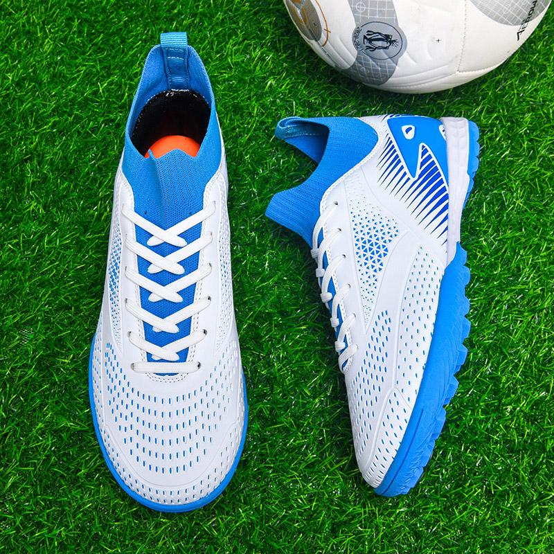 32-47 Kids Football Boots Rubber Soft Sole Short Nails Artificial Turf Leather Youth Kids Football Shoes Men's Sports Large Size Football Shoes