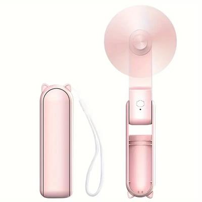 Портативный мини-вентилятор, зарядка через USB, 3-скоростной, регулируемый, складной ручной вентилятор, подходит для женщин, путешествий, использования на открытом воздухе