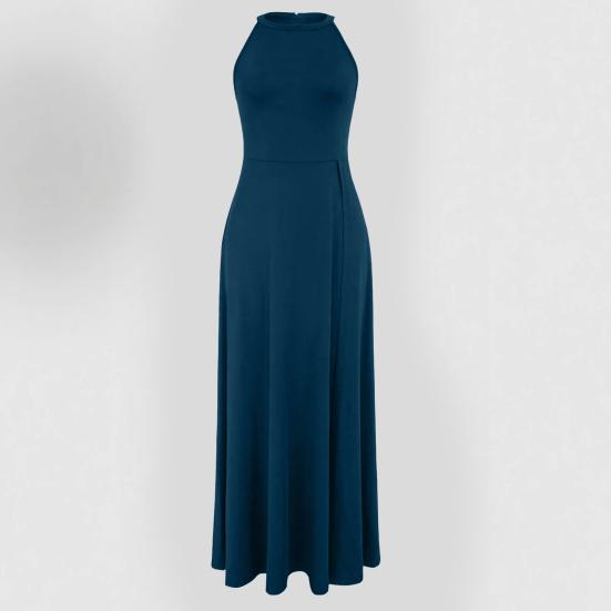 Женское летнее платье макси с высоким разрезом, халтер, без рукавов, длинное платье, сексуальное, для вечерней вечеринки, для гостьи на свадьбе, формальное платье