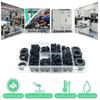 170pcs M7.14/M9.53/M12.07/M15.88/M19.05/M22.23/M25.4 Black Rubber Grommet Hole Plug Assortment Kit Electrical Wire Tools Set