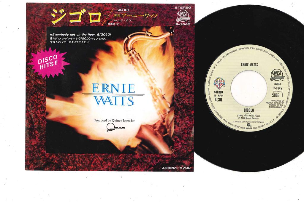 7-дюймовая пластинка ERNIE WATTS - Gigolo / Hold On P1645 QWEST 1982 Япония Джаз Б/у