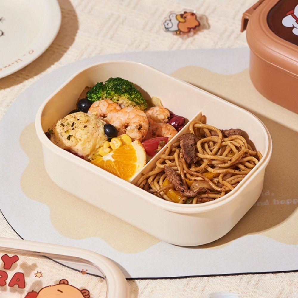 New Capybara Lunch Box 1320ml Large Capacity Leak Proof Meal Boxes Grid Portable Food Storage Box for Outdoor Picnic School