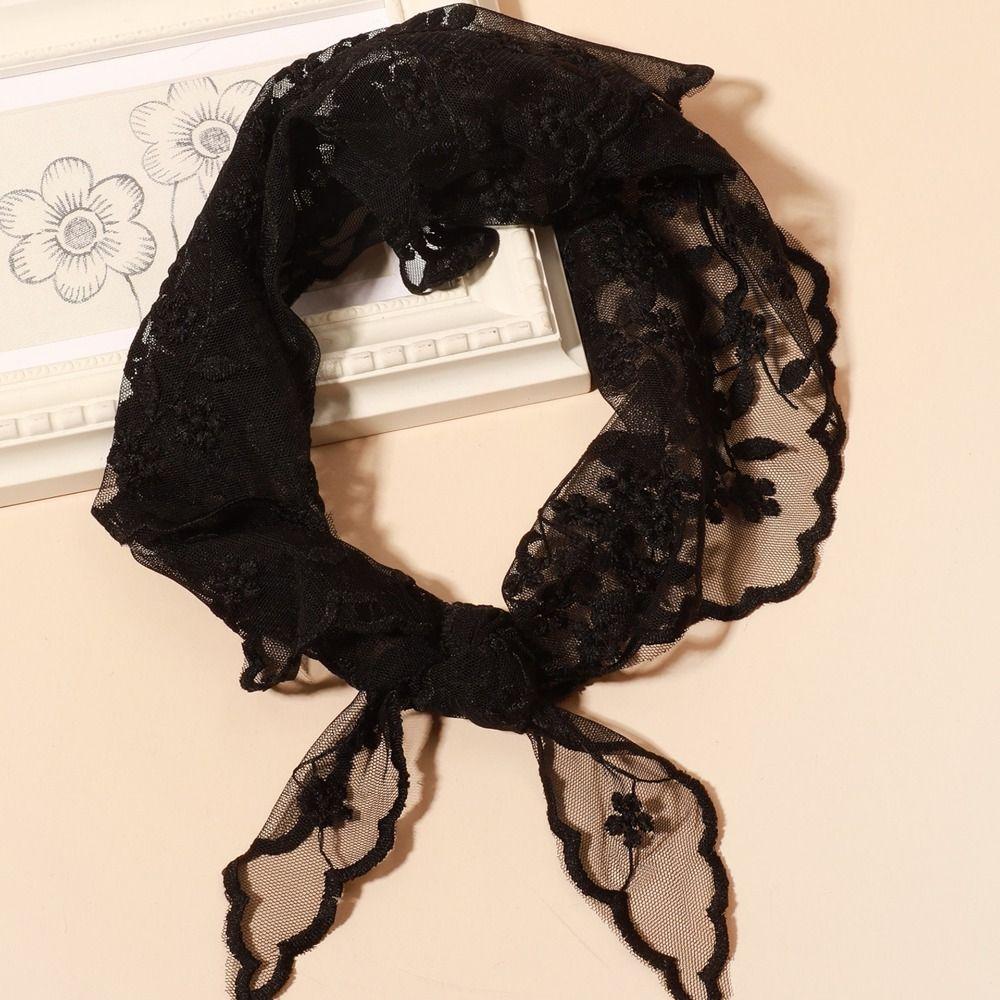 Hollow Lace Triangle Scarf Lace Girl Headscarf New Headband Office Lady