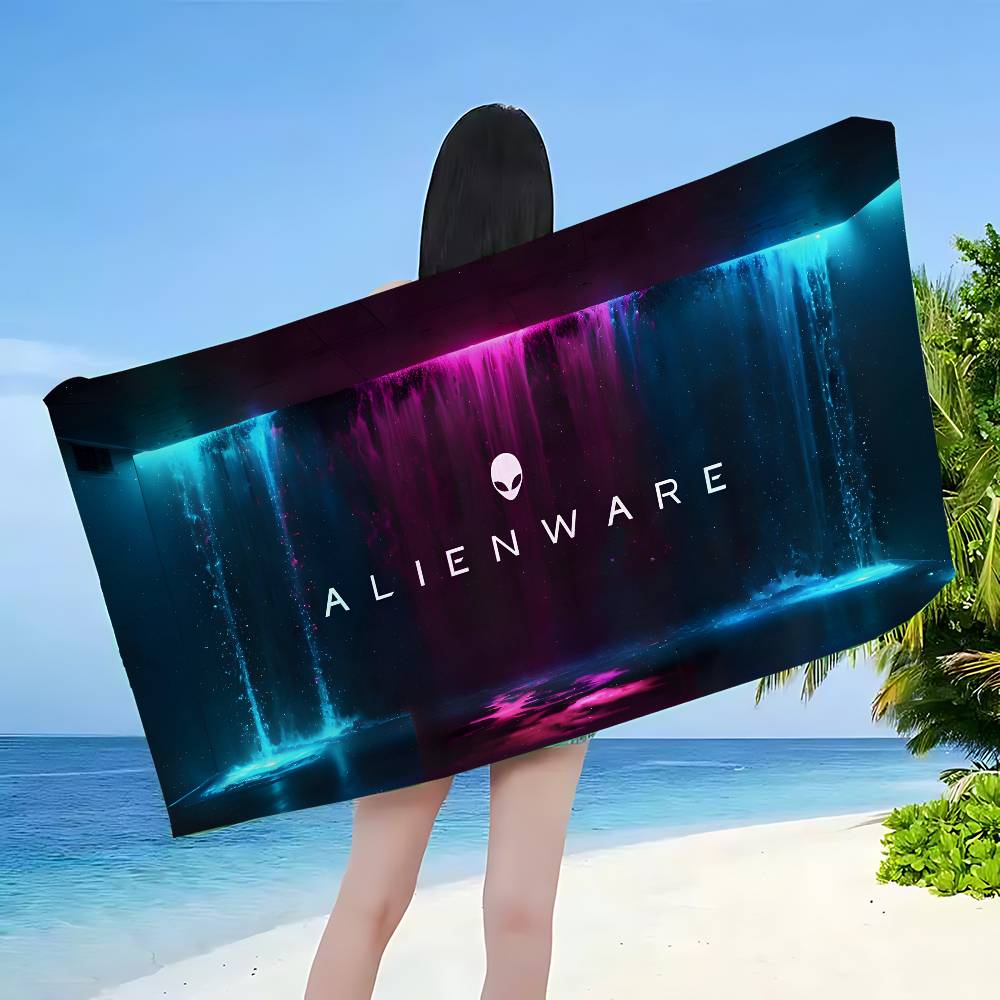 Dell Alienware A-Animation Микрофибровое одеяло для ПК-гейминга Быстросохнущие пляжные полотенца Печать Супервпитывающее полотенце-одеяло для бассейна