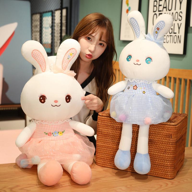 45-110 см Милая красочная юбка Кролик Плюшевые игрушки Kawaii Baby Infant Успокаивающие животные Куклы Подушка Мягкая Подарок на День Святого Валентина