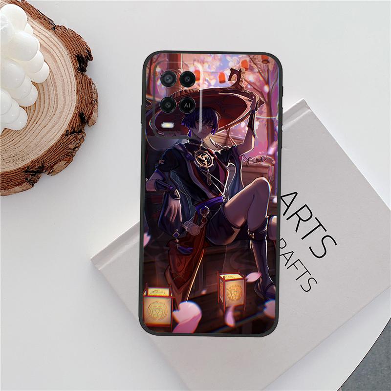 Чехол Scaramouche Genshin Impact для OPPO A57 A77 A78 A17 A16 A76 A96 A15 A52 A72 A91 A93 A54 A74 A94 A5 A9 A31 A53s A54s