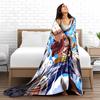 Anime Cartoon Style blanket with Hero Punch Action Scene Design  blanket, suitable for use in the bedroom, living room, on the sofa