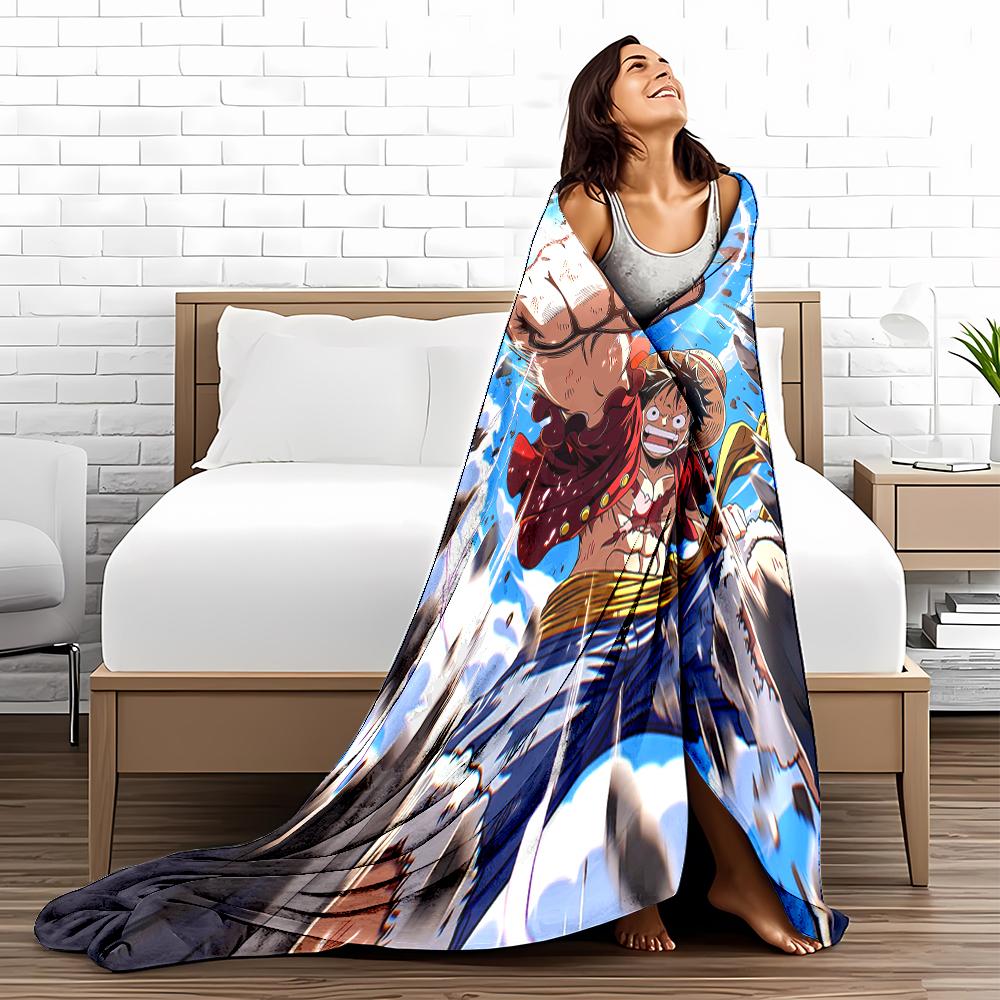 Anime Cartoon Style blanket with Hero Punch Action Scene Design blanket, suitable for use in the bedroom, living room, on the sofa