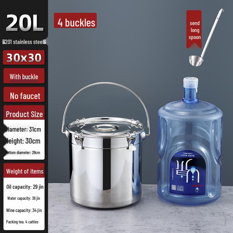 Extra Thick Stainless Steel Multi-Purpose Bucket with Faucet and Buckle