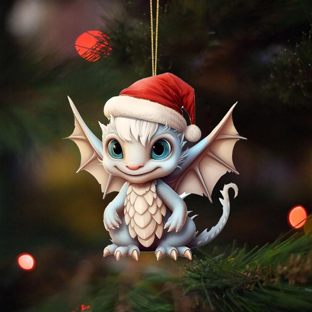 Colorful Cartoon Dragon Christmas Tree Hanging Ornament For Car Interior Decor