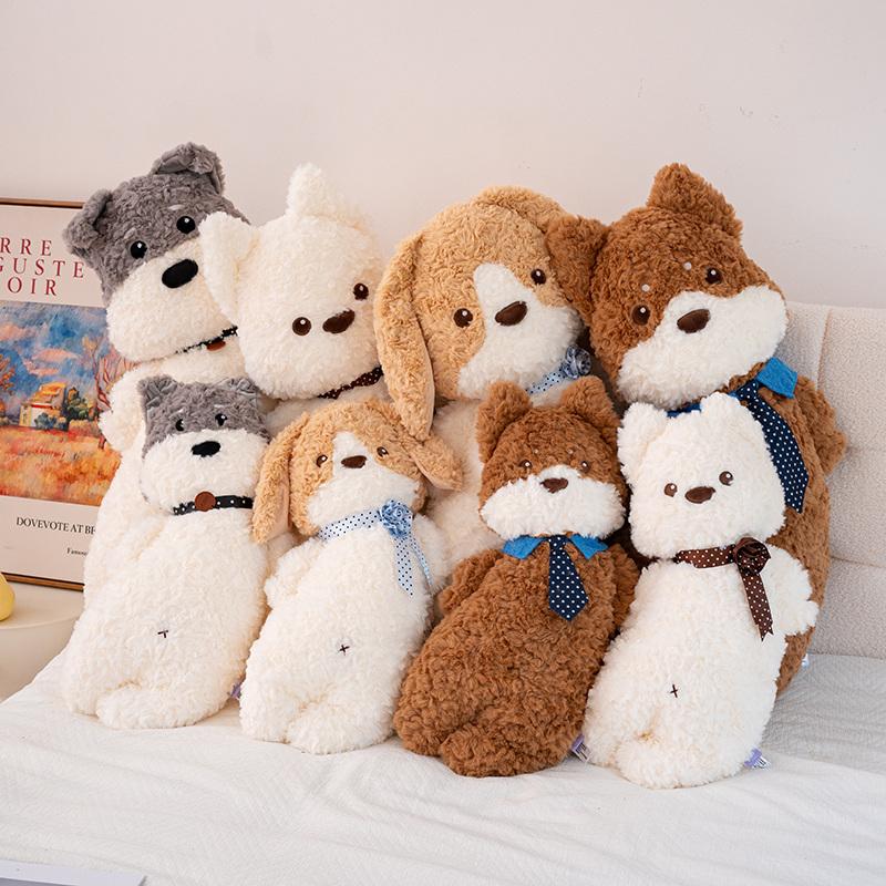 Big Size Curved Animal Plush Doll Soft Fluffy Cartoon Long Body Dog Throw Pillow Comfy Fluffy Sleeping Companion Kawaii Decor