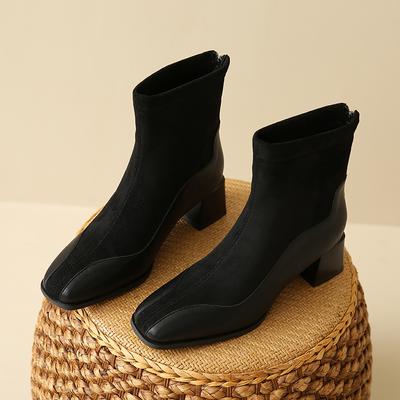 Элегантные женские ботильоны тренд новая обувь на высоком каблуке квадратный носок массивные челси 2025 зимние туфли для вечеринок сексуальные боты