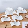 Creative European-style Ceramic Coffee Cup and Saucer Set Home Office Water Cup Tea Cup Simple Wave Mug Solid Color Drinking Set