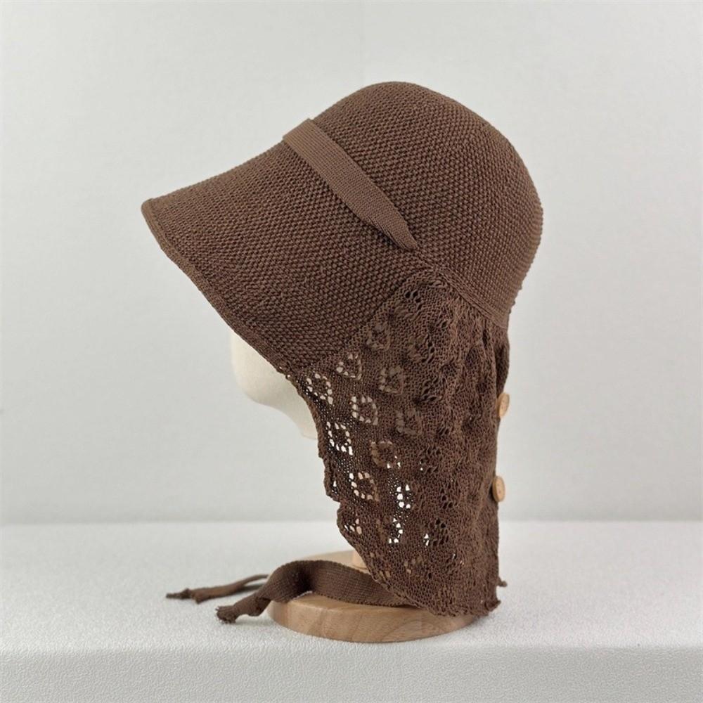 High-Quality Breathable Shawl Sun Hat Polyester Foldable Beach Hat Hollow Out Wide Brim Straw Hat Beach