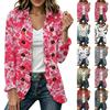 Women's Fashion Floral Print Long Sleeve Ruffled Open Front Cardigan for Everyday Casual Wear