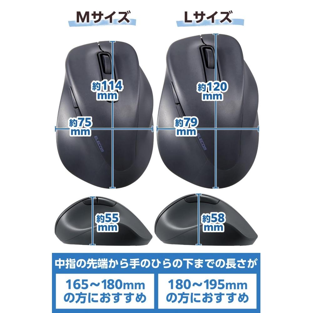 Elecom Беспроводная мышь EX-G Wireless 2.4GHz Quiet M Size 5 Buttons [AskDoctors Evaluation Service] Сертифицированная антибактериальная черная M-XGM30DBSKABK