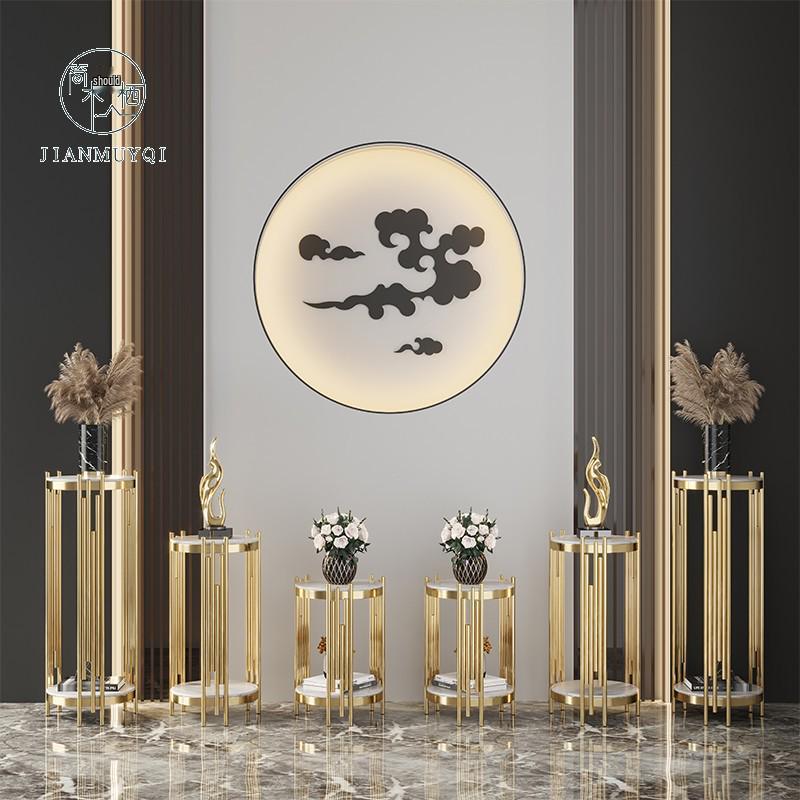 Marble TV Cabinet & Flower Stand: Stainless Steel Living Room Storage Rack