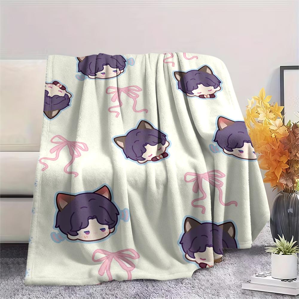 1PC Sylus & Rafayel Print Flannel Blanket, High quality Comfortable for All Seasons, Home Decor, Warmth and Comfort, Perfect for Christmas Gifts188