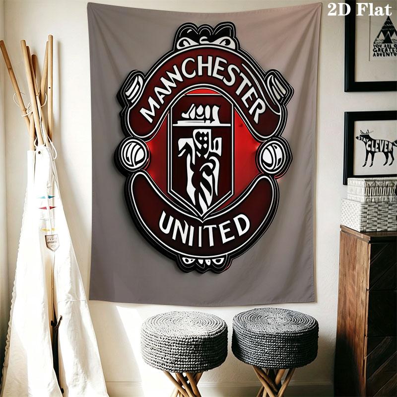 Man Utd A Wall Hanging Printed Fabric Blanket Decorative Tapestries for Bedroom Living Room Home Decor