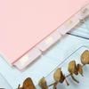 Personal A6 Dividers 6 Hole Transparent Binder Index Page Dividers with Tabs Plastic Tab Dividers with Stickers for Binders, Planner, Agenda (Pink -