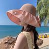 Весна и Осень Новая Шляпа Женская Мода Универсальный Бант Цвет Клей Солнцезащитная Шляпа Летняя Дышащая Шляпа от Солнца с Большими Полями