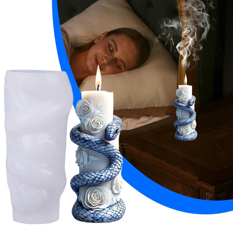 Смола Ароматическая Свеча Змея Рельеф Силиконовая Форма Ручной Работы Гипс Смола Украшения Формы Животное Мыло Принадлежности для Изготовления Свечей