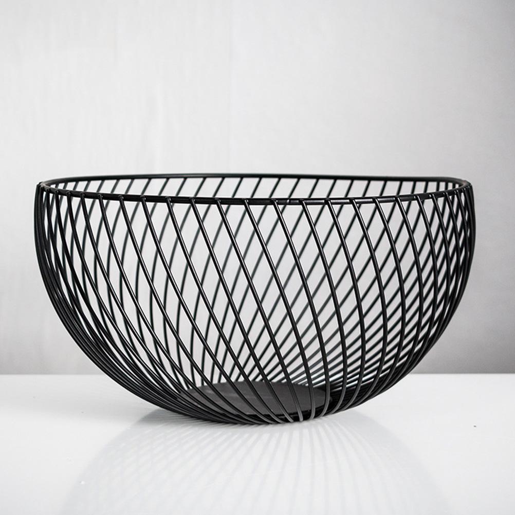 Wire Fruit Basket Metal Bowl Storage Basket Stackable Serving Tray Platter Holders for Snack Vegetables Bread Organizers Black Nice for Home